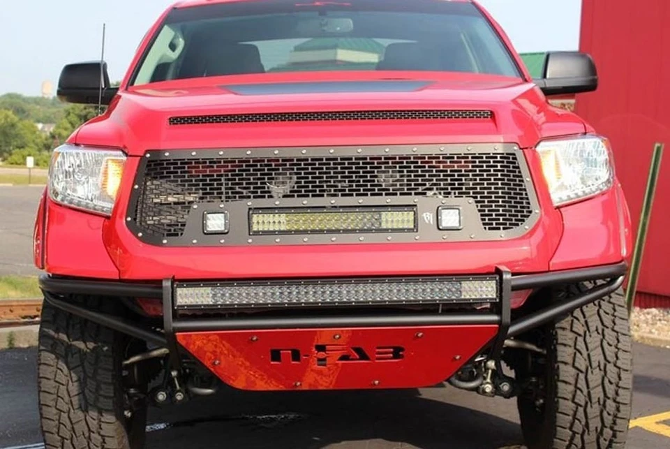 For Toyota Tundra 14-17 Bumper RSP Full Width Textured Black Front Pre-Runner - Imagem 3 de 4