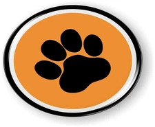 BestLicensePlateFrames PAW Print 3D Domed CAR Emblem Badge Sticker Round