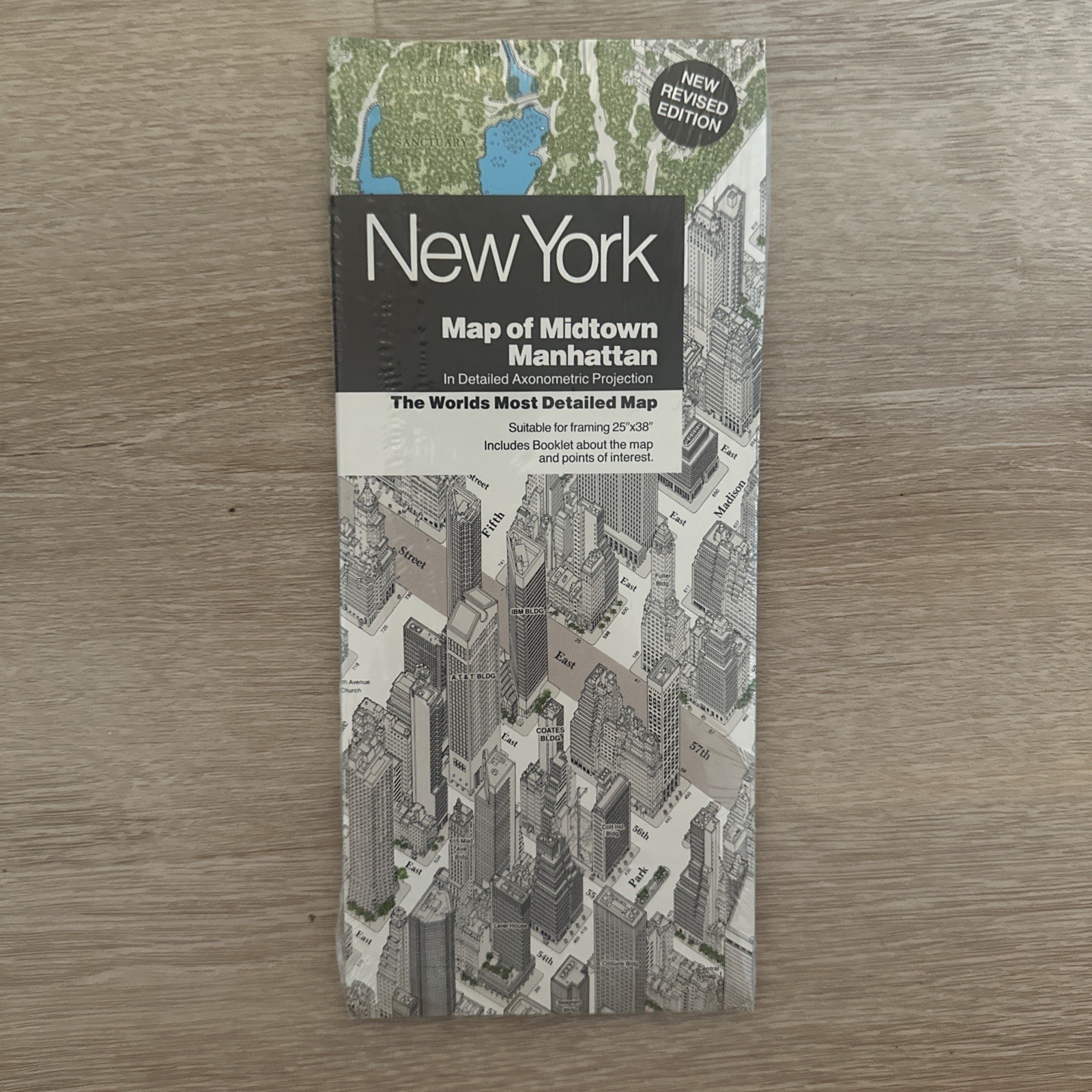 NEW YORK City map of Manhattan 1985 Isometric Anderson's Original Vintage 1985 