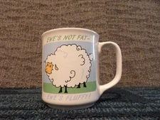 vintage  weight watchers coffee mug 1980's Taiwan J.S.N.Y.  fluffy Ewe