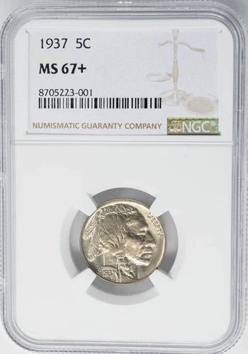 1937 Buffalo Nickel 5c MS67+ NGC 950843-2