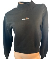 Womens Black Logo ELLESSE sweatshirt Shirt size 6 EUC