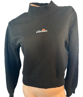 Womens Black Logo ELLESSE sweatshirt Shirt size 6 EUC