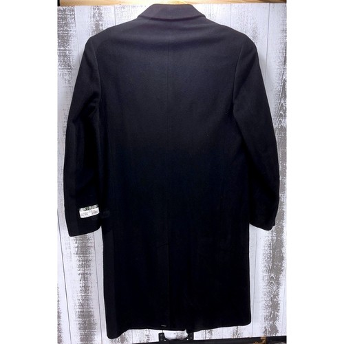 NWT Lauren Ralph Lauren Men's Black Wool Cashmere Overcoat 46 XL Long Jacket - Picture 2 of 8