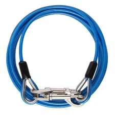 10ft 15ft Tie Out Cable for Dogs, Galvanized Steel Wire Pet Leash with PVC Co...