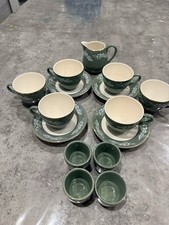 Lord Nelson Pottery Green Tea Cups & Saucers Set for 6 – England