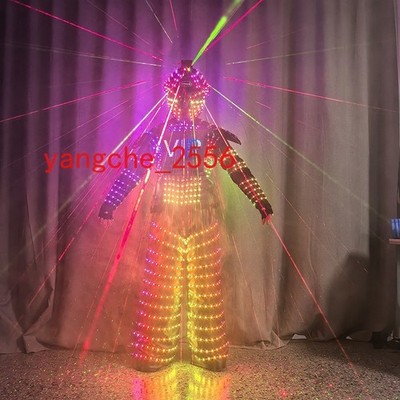 LED Luminous Robot Illuminated Armor Suit Costume Helmet Gloves DJ Bar KTV Prop