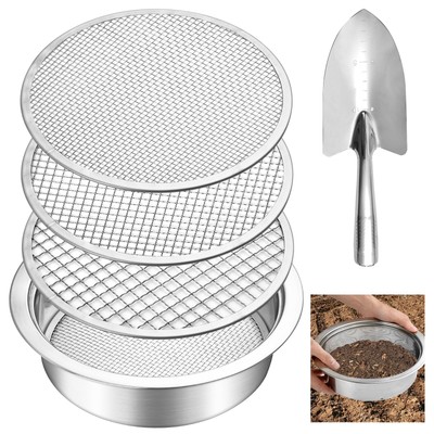 Soil Sifter, Soil Sifter for Rocks with 3 Sieve Mesh, 3mm 6mm 9mm, Stainless ...