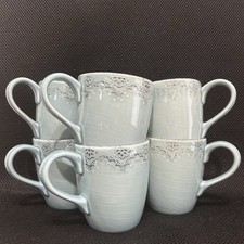 Bombay Lisben Blue Coffee Tea Mugs Set Of 6!