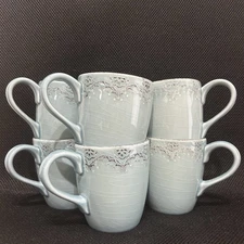 Bombay Lisben Blue Coffee Tea Mugs Set Of 6!