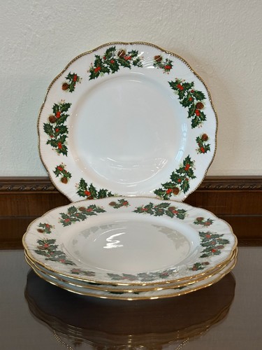 Vaso tazza da tè Queen's Fine Bone China Rosina Yuletide Natale Agrifoglio *SCELTA* - Foto 7 di 19