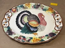 Italian Ceramic 18”-15” Turkey Platter