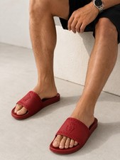 Versace Men  s Red Medusa Slide Sandals Rubber Slip-On Made in Italy US 10.5