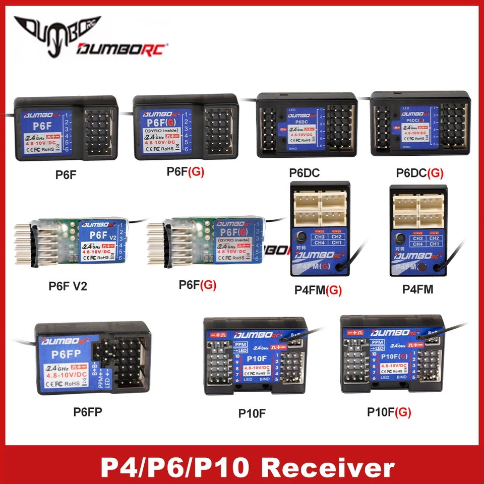 DUMBORC 2.4G P6F P6F(G) P6DC P6DC(G) 6CH Empfänger für X4 X5 X6 X6P Sender - Bild 2 von 4