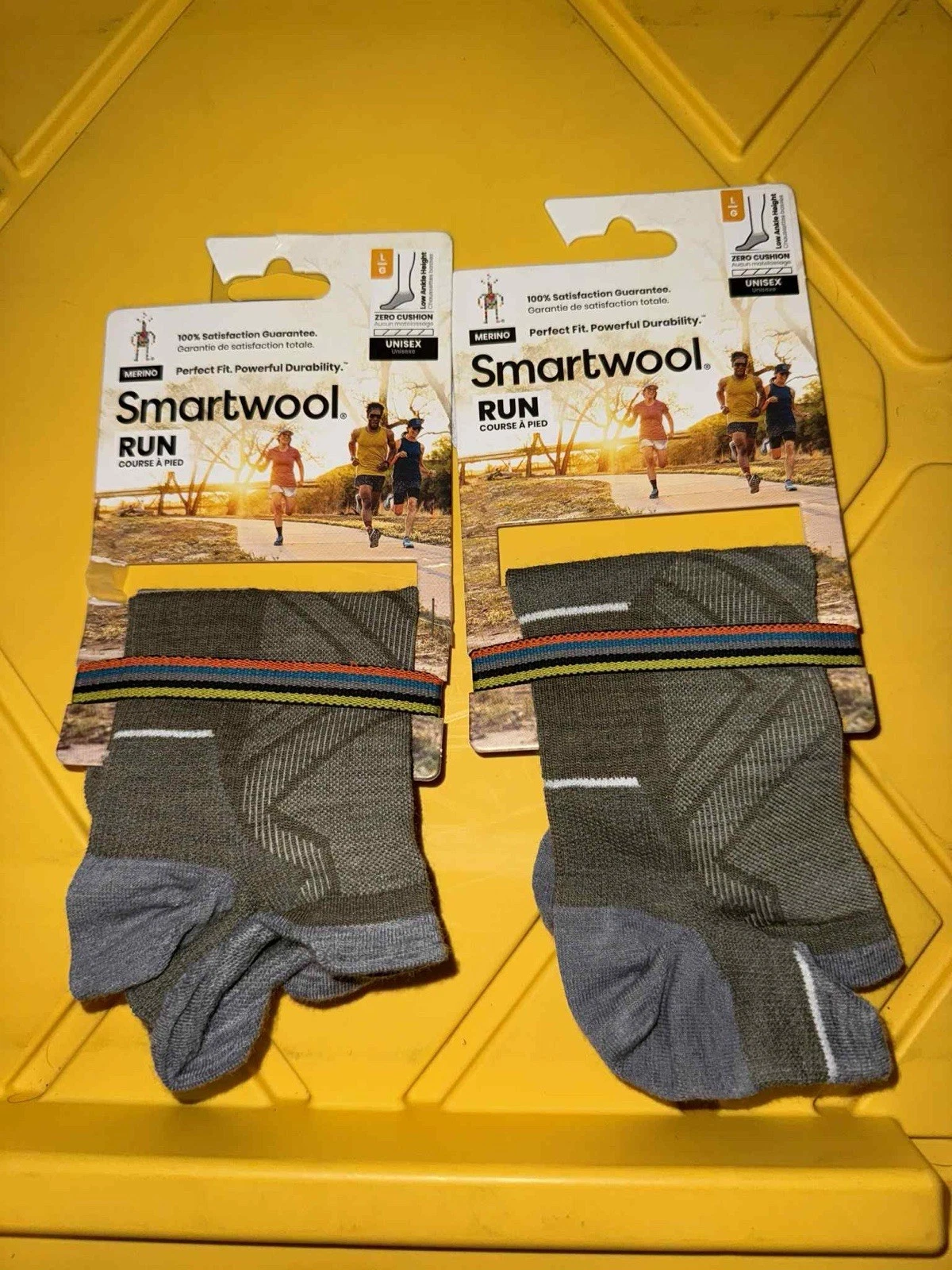 Smartwool Run Zero Cushion Low Ankle Socks-Unisex: Winter Moss Large, 2 Pair