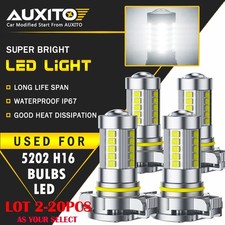 2-20 AUXITO CANBUS 2504 5202 LED Fog Light Bulbs 6500K White Extremely bright 6G