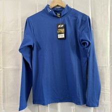 3N2 Clutch Apparel Kzone Warm Long Sleeve Royal Blue Mock Neck Shirt Baseball M