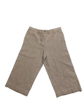 J. Jill Love Linen 100 Linen Cropped Pants Flax Sz L Beach Resort Cruise