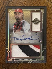 Tony Santillan 2022 Triple Threads Onyx Rookie Auto Jersey Logo Patch 05/25 Reds