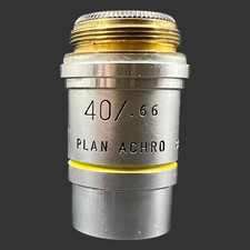 AO American Optical 40/.66 Plan Achro Microscope Objective Lens Cat.1023 Austria