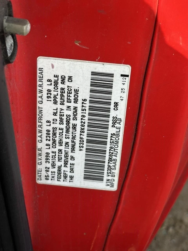 Luz de estacionamiento/esquina para pasajeros convertible antiniebla para 99-03 SAAB 9-3 1384847 Foto 2 de 4