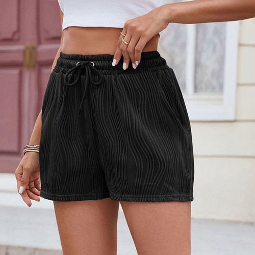 Lightweight Breathable For womens Shorts Solid Color Casual Drawstring Waist - Picture 13 of 84