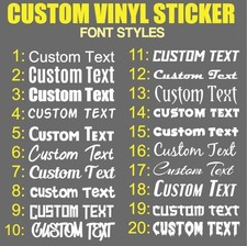 Personalised Name Vinyl Stickers Word Text Cut Fancy Font Decal Sentence Custom