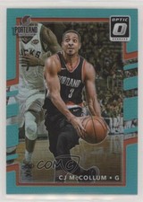 2017-18 Panini Donruss Optic Aqua Prizm 22/25 CJ McCollum #123 8f4