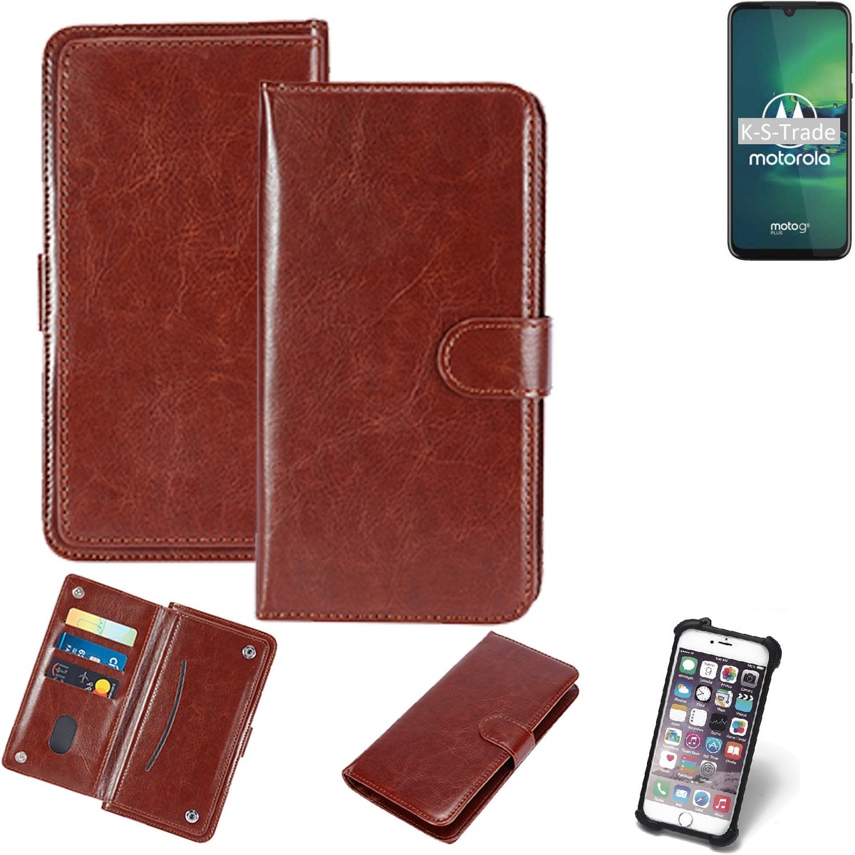 HualuBro Leder-Hülle Für Motorola Moto G Pro – Flip Case Mit Kartenfächern & Ständerfunktion