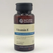 Nature's Sunshine VITAMIN E - 180 Softgels - Essential Nutritional Support