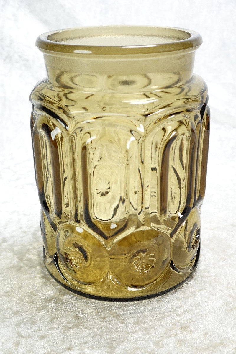 『ヴィンテージ』LE Smith社Moon and Stars バターケース Vintage LE Smith Moon & Stars Glass Canister Smoke Brown Color