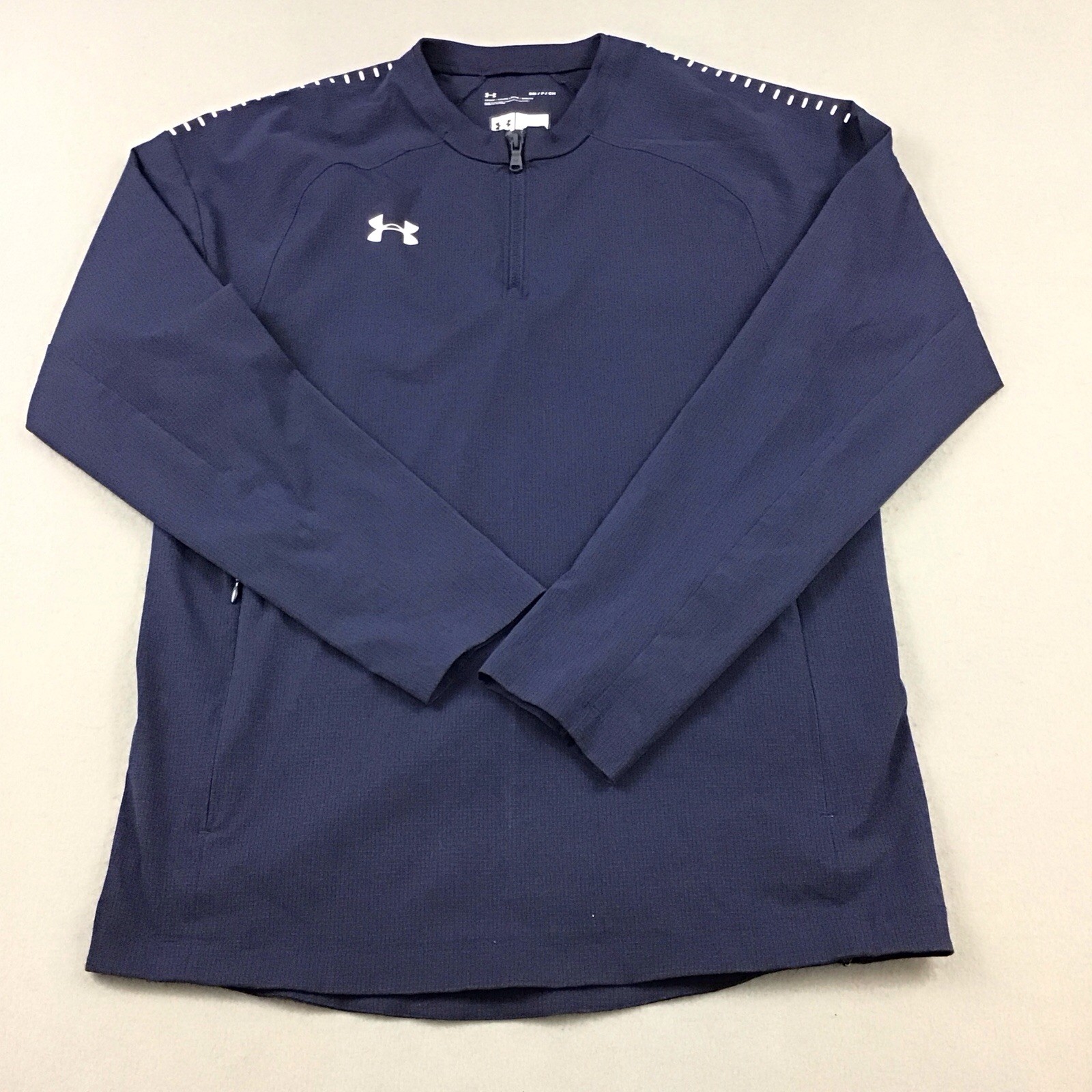 Under Armour Jacket Men Small Blue Solid 1/4 Zip … - image 1