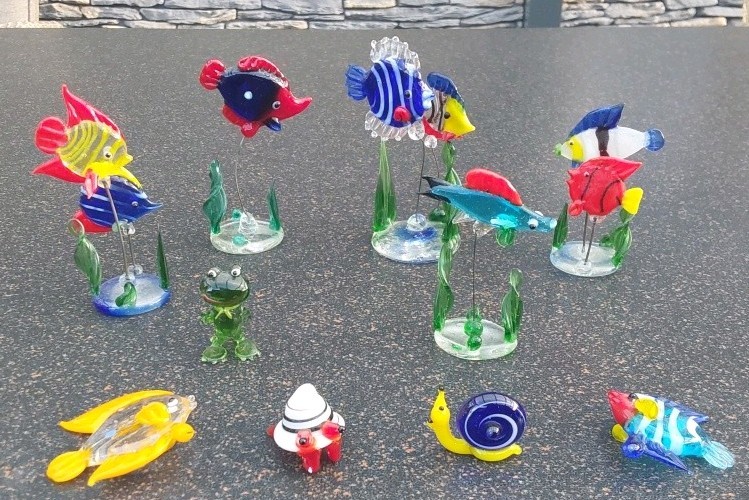 Glasfiguren Glastiere Fische Konvolut