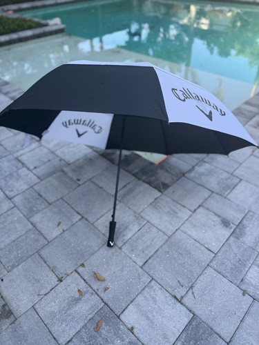 Callaway 62 Inch Large Golf Umbrella, Double Canopy, Vented, Black/White -NEW!