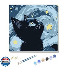 Temiaode Framed Cat Paint by Numbers Kit for Kids   DIY Painting