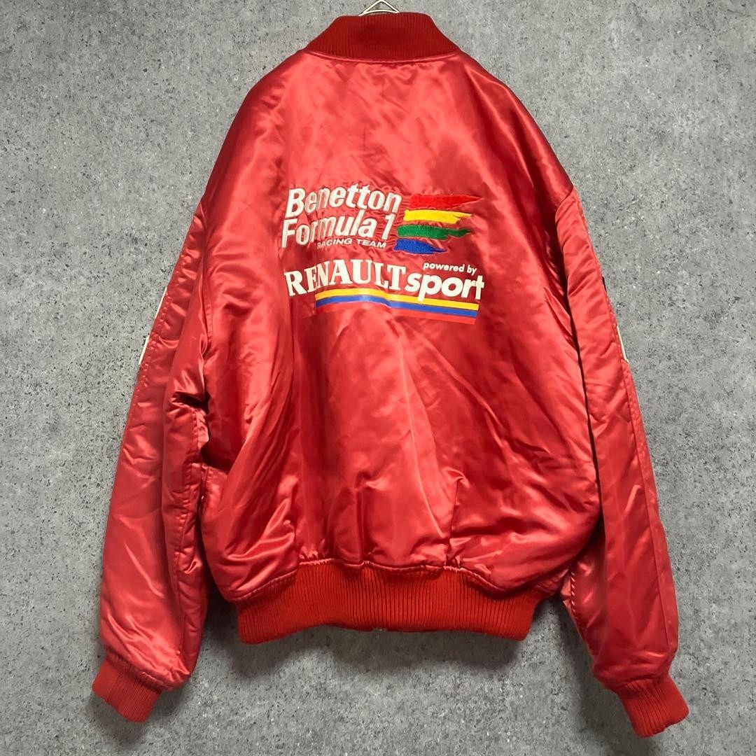 Old Clothes Vintage 80S Benetton F1 Varsity Jacket No.sj1459 Red Size 48 From JP image 10