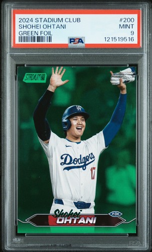 SHOHEI OHTANI 2024 Topps Stadium Club #200 PSA 9 Green Foil Parallel /199