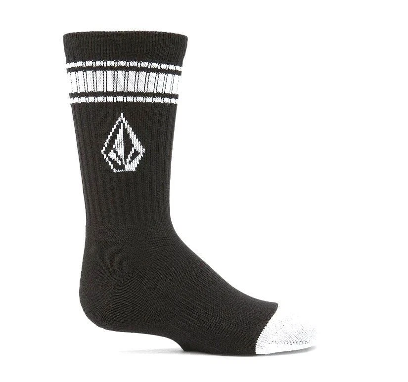 Volcom Socks Kids Crew 3 Pack Full Stone White Blue Black UK 2-4 EU 34-37 - Image 3 of 4