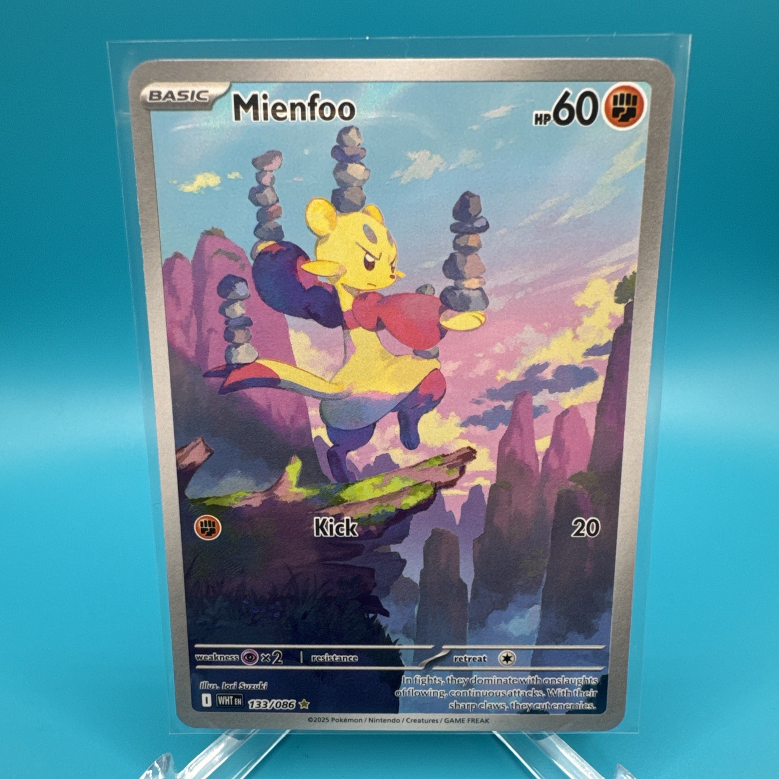 Mienfoo 133/086 White Flare English Pokemon Card Nm Ships Fast