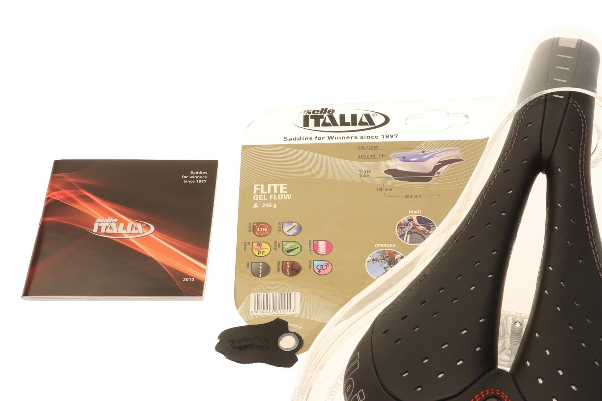 Selle Italia Flite Gel Flow Saddle Ti Rail Black Perforated