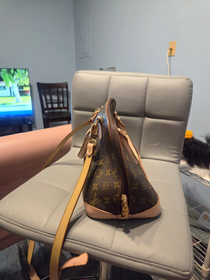 Louis Vuitton Monogram Brown Satchel Top Handle Zip Bag w/ Detachable Strap