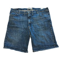 Wrangler Authentics Denim Shorts Blue W44 Relaxed Fit Distressed Casual