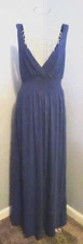 Old Navy Solid Blue Empire Waist Sleeveless Maxi Length Casual Sundress -Size M