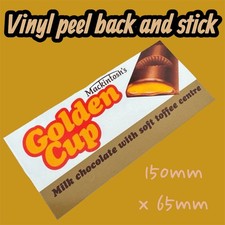 Golden Cup Mackintoshs Vintage Sweet Wrapper Classic Vinyl Sticker 1960s Choc