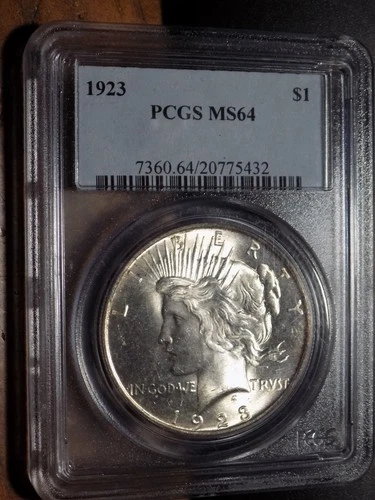 1923-P Peace Silver Dollar - PCGS MS64 - Super Flashy Choice BU!