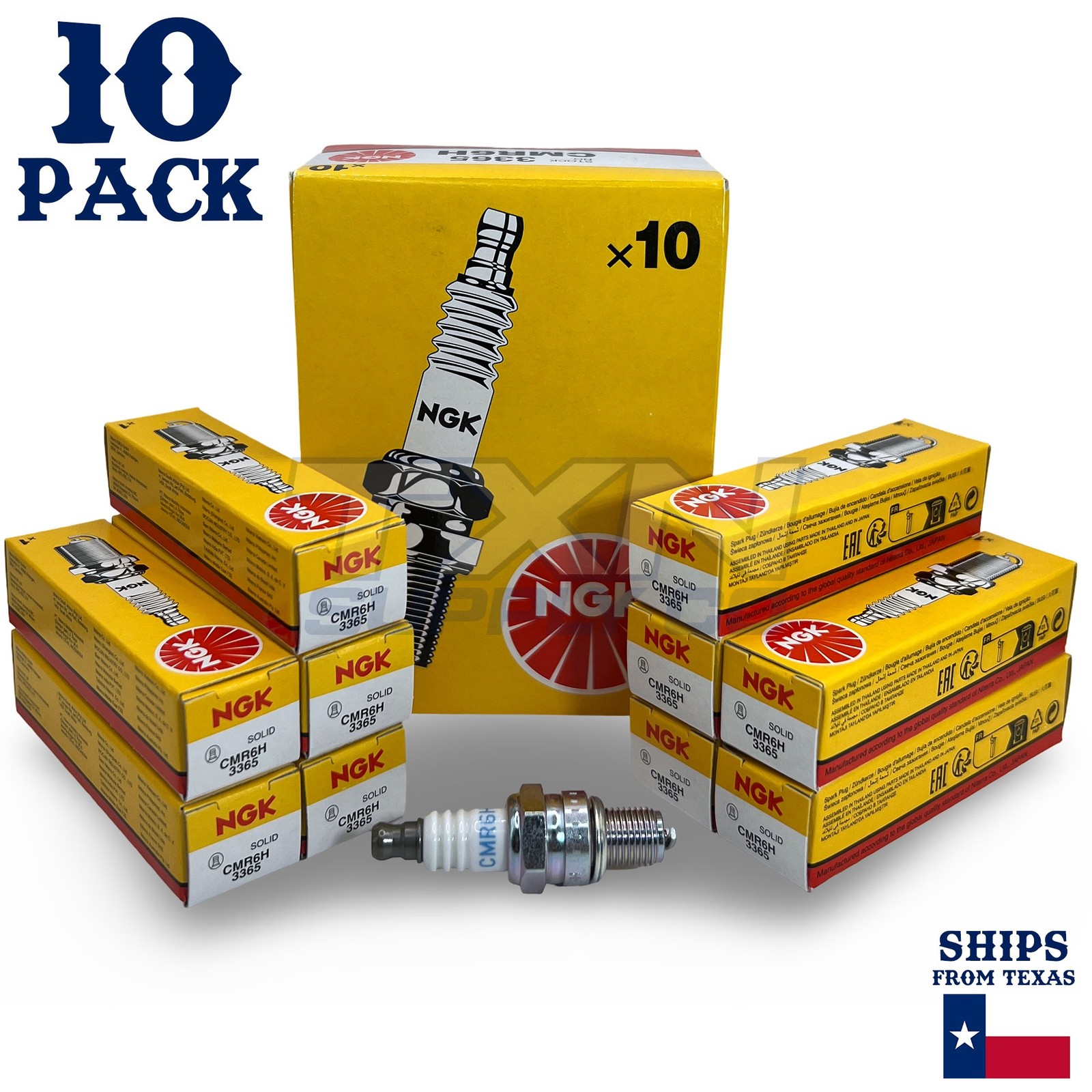 NGK 3365 Spark Plugs CMR6H - 10 Pack