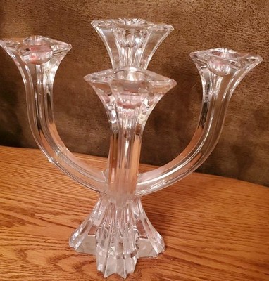 MIKASA  Harlow Crystal 5 Light Candelabra Austria  9 3/4 Inches Tall Elegant