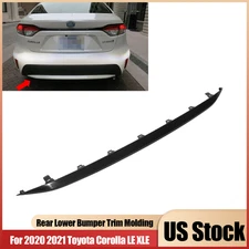 Fit For 2020-2021 Toyota Corolla LE XLE 4Dr Black Rear Lower Bumper Molding Trim