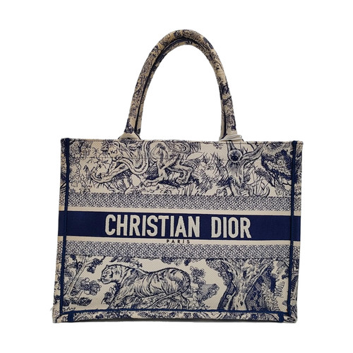 DIOR Book Tote Handbags Cloth Blue Free Shipping | Duties Paid