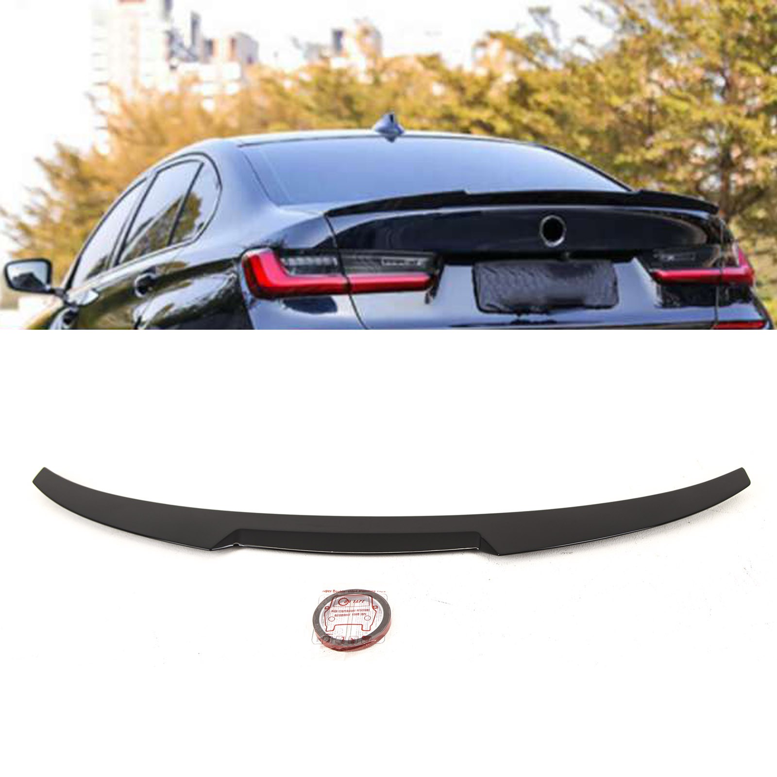 Fits BMW 3 Series G20 G80 M3 2018-2022 Rear Trunk Boot Lip Spoiler Gloss